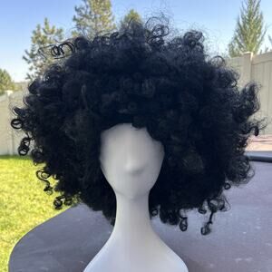 BIG Funky Black Afro Wig Adult One Size Halloween Costume 70s Disco Cosplay